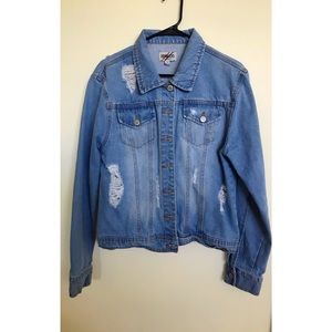 Vintage distressed jean jacket